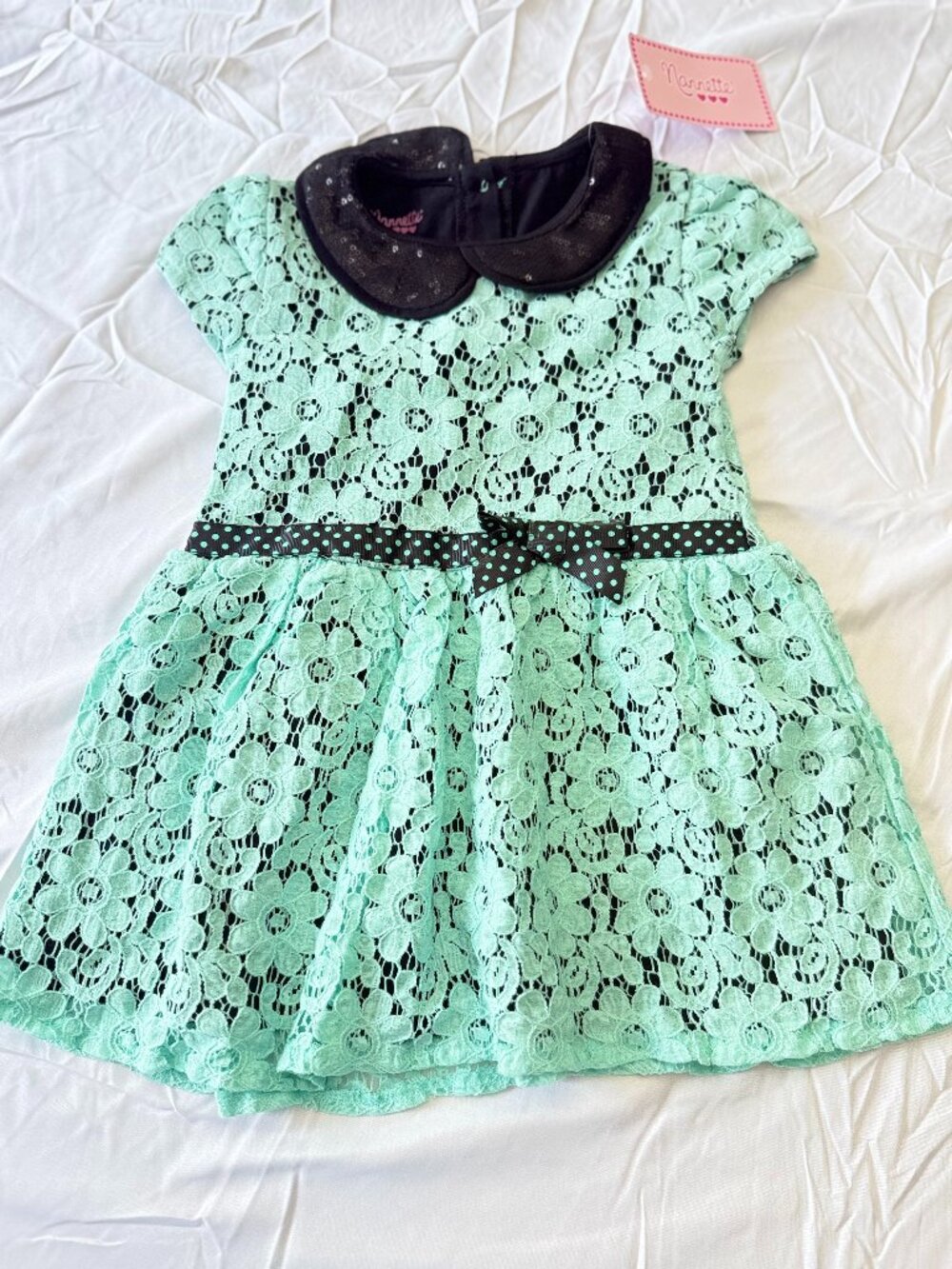 Nannette NWT Mint Lace Party Dress Coquette Cottagecore Girls Size 6 3899